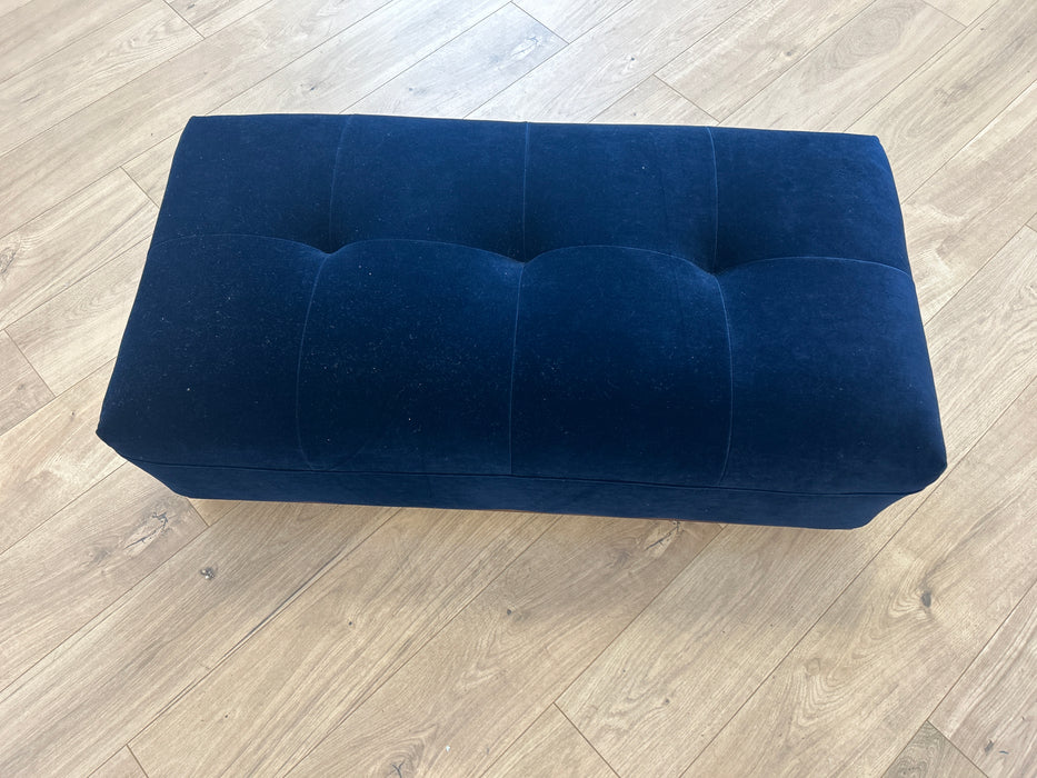 Weekend Footstool - Leather - Biba Indigo