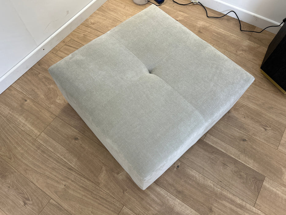 Strato Designer Footstool-  Soft Chenille Linen All Over