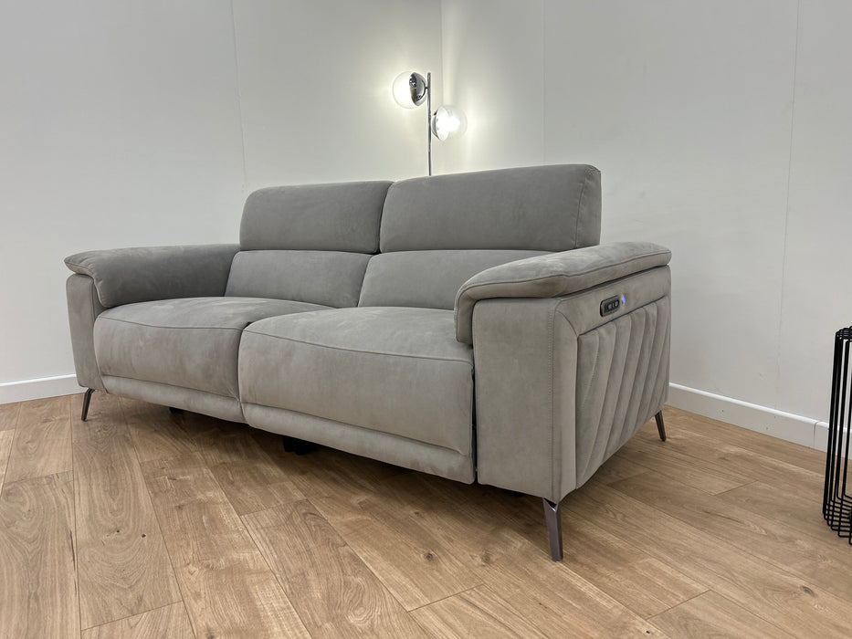 The Fartelli 2.5 seater - Leather Power Recliner - Hoxton Lead Grey