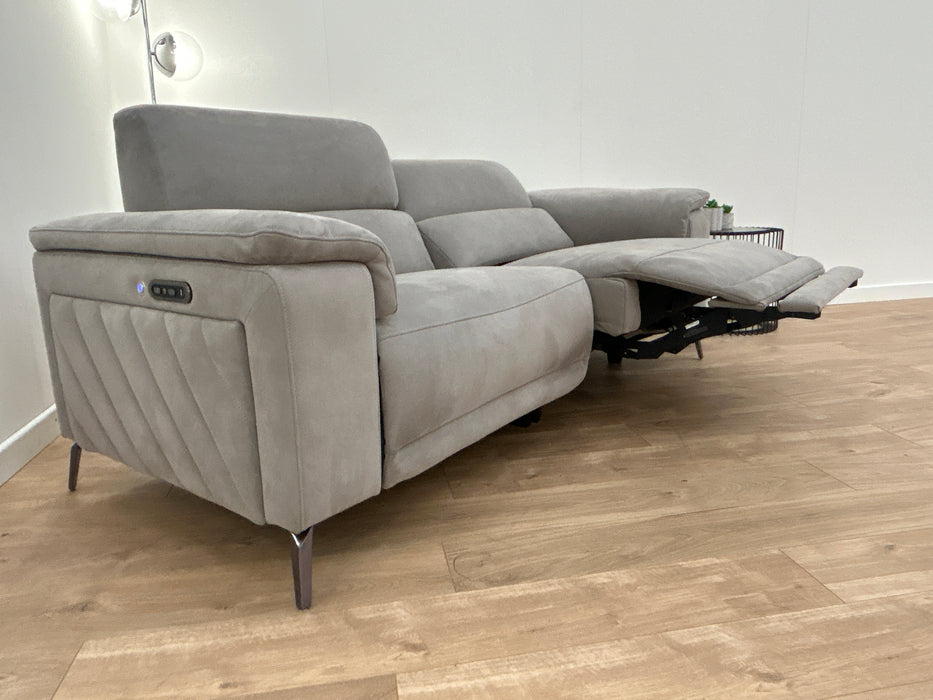 The Fartelli 2.5 seater - Leather Power Recliner - Hoxton Lead Grey