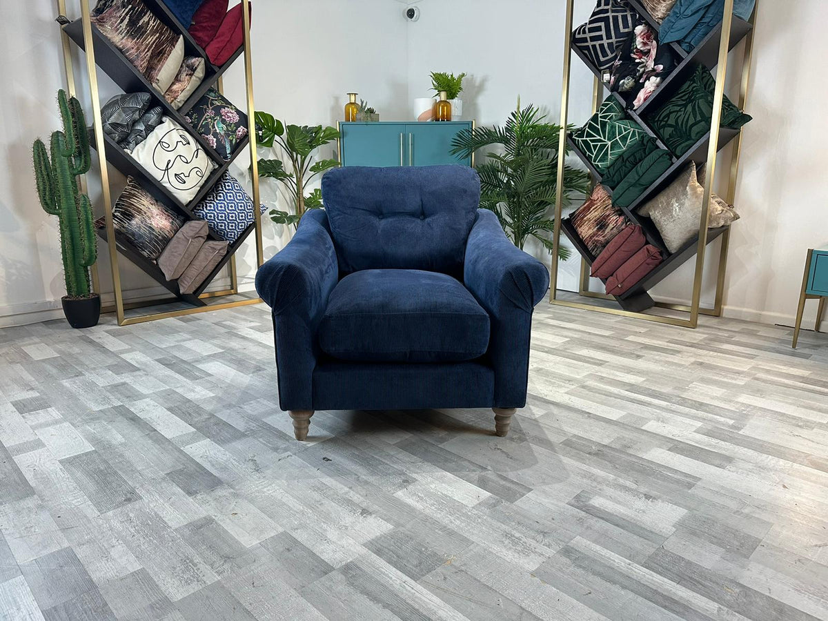 Ashwicke Armchair Ashwicke Cord Navy — The Sofa Clearance Outlet