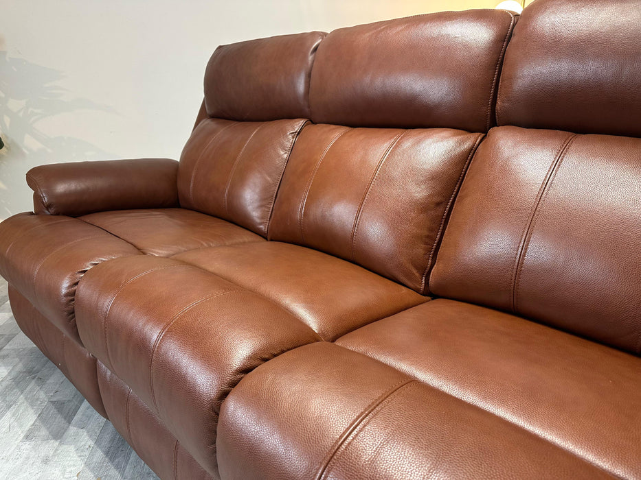 Gracy Leather 3 Seater - Leather Power Reclining Sofa - Butterscotch