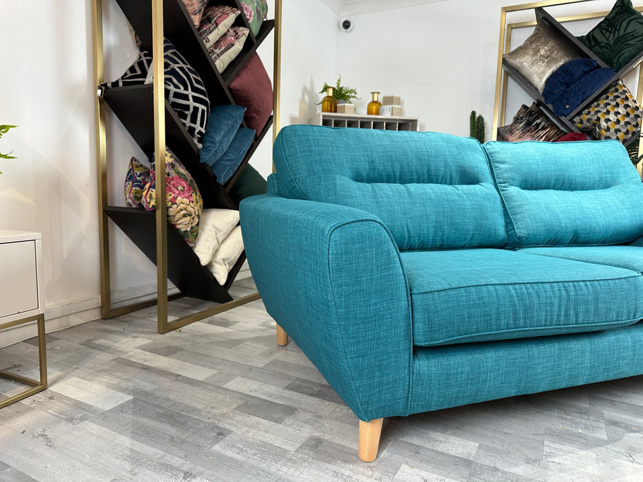 Hetty 3 Seat - Fabric Sofa - Linoso Teal