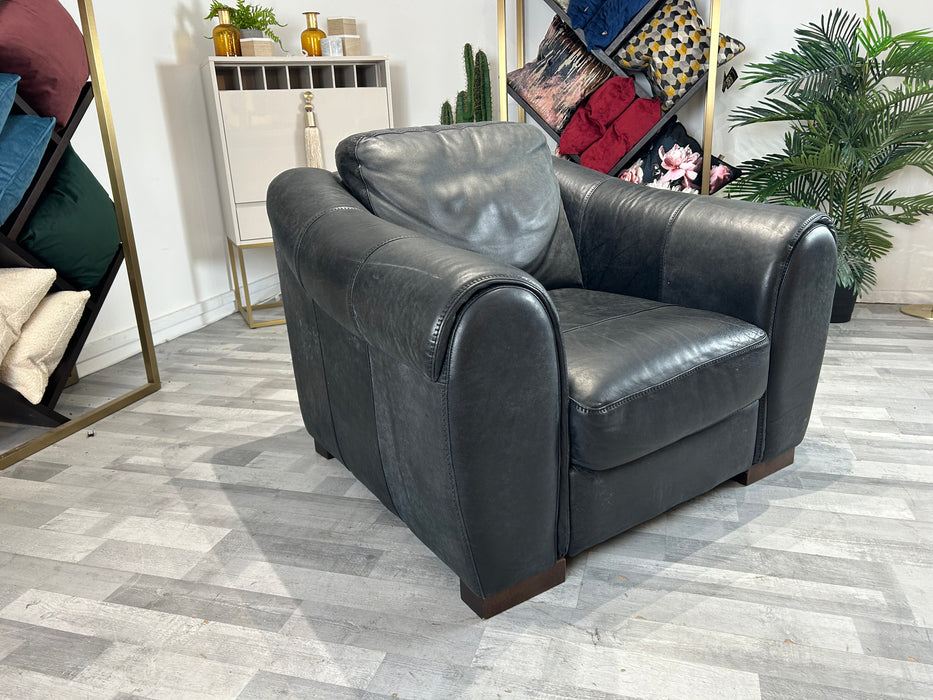 Galleria 1 Seat - Leather Chair - Utah Black