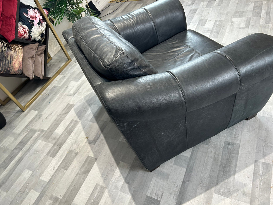 Galleria 1 Seat - Leather Chair - Utah Black