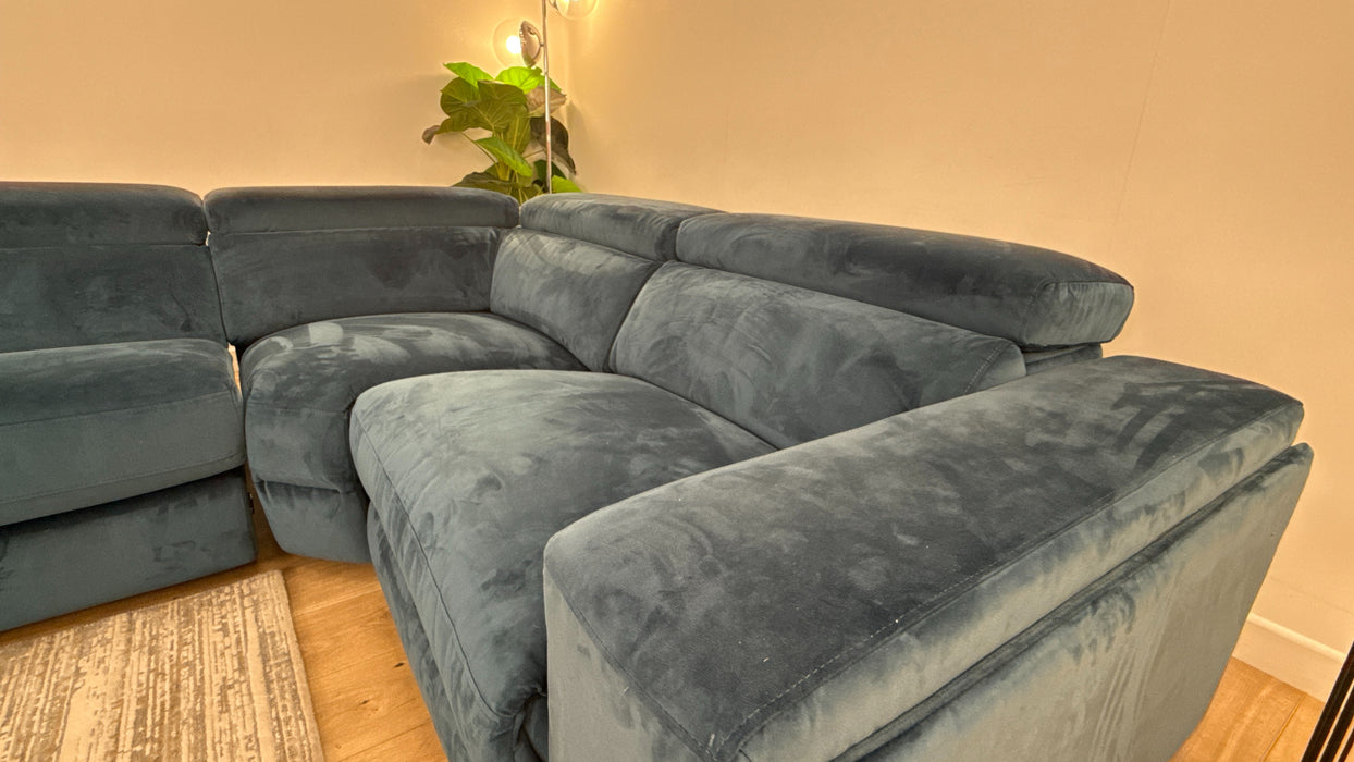 DFS Wander 3 Corner 2 Fabric Recliner Sofa Bed in Navy Blue