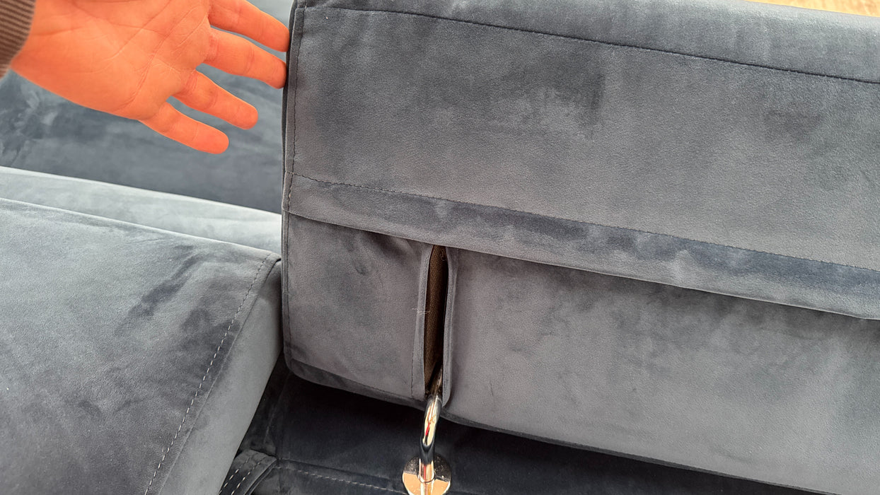 DFS Wander 3 Corner 2 Fabric Recliner Sofa Bed in Navy Blue