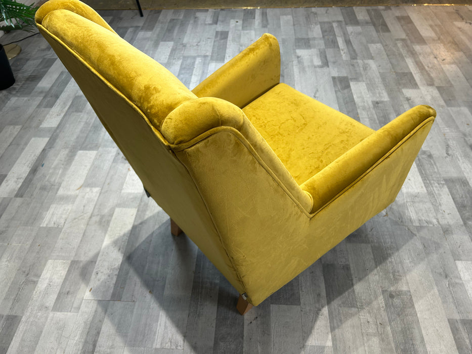 Peace Accent Chair - Fabric - Mustard