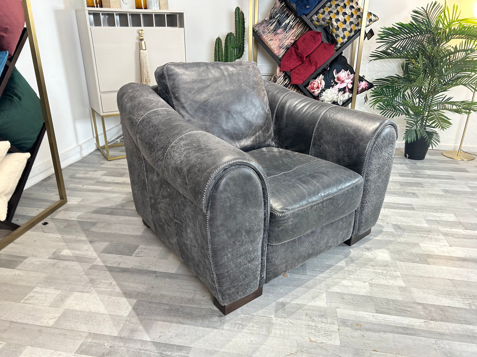Galleria 1 Seat - Leather Chair - Utah Grey