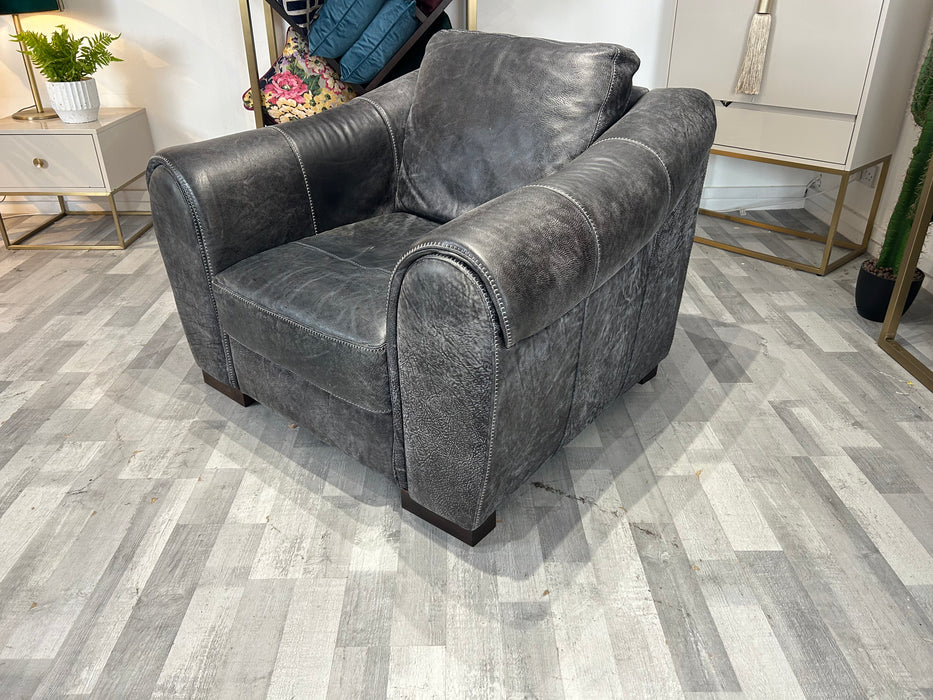 Galleria 1 Seat - Leather Chair - Utah Grey