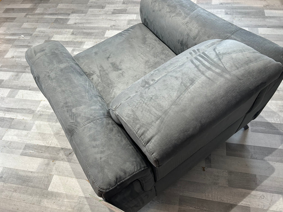 Ezra 1 Seat - Fabric Power Reclining Chair -  Lead Grey