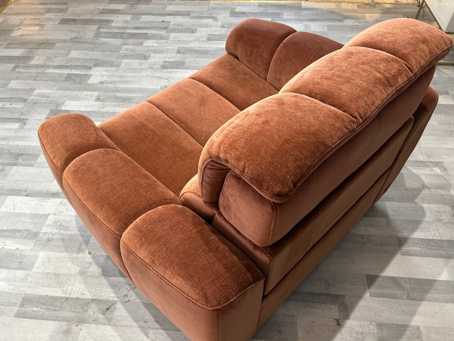 Nobu Loveseat Chair - Fabric -  Burnt Orange