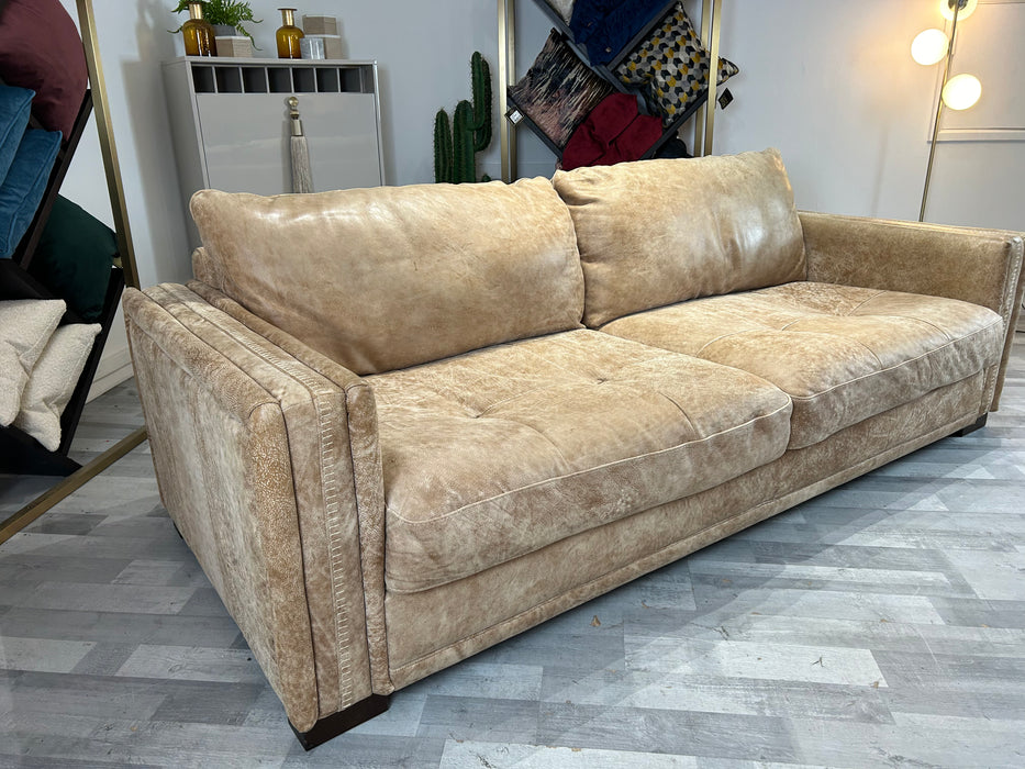 Huntsman 3 Seat - Leather Sofa - Utah Blonde