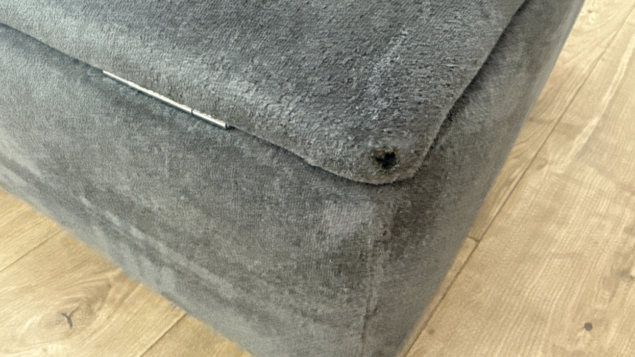 Sofology The Ascot Fabric Storage Footstool in Soft Sherpa Slate