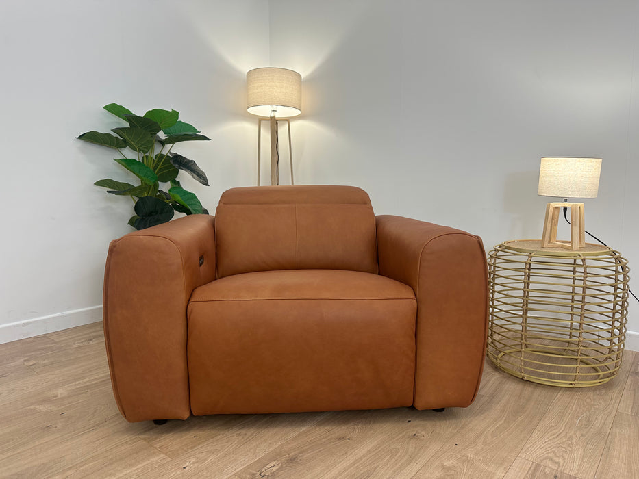 Bohemia 1.5 Seater - Leather Loveseat - Relaxed Matt Leather Tan