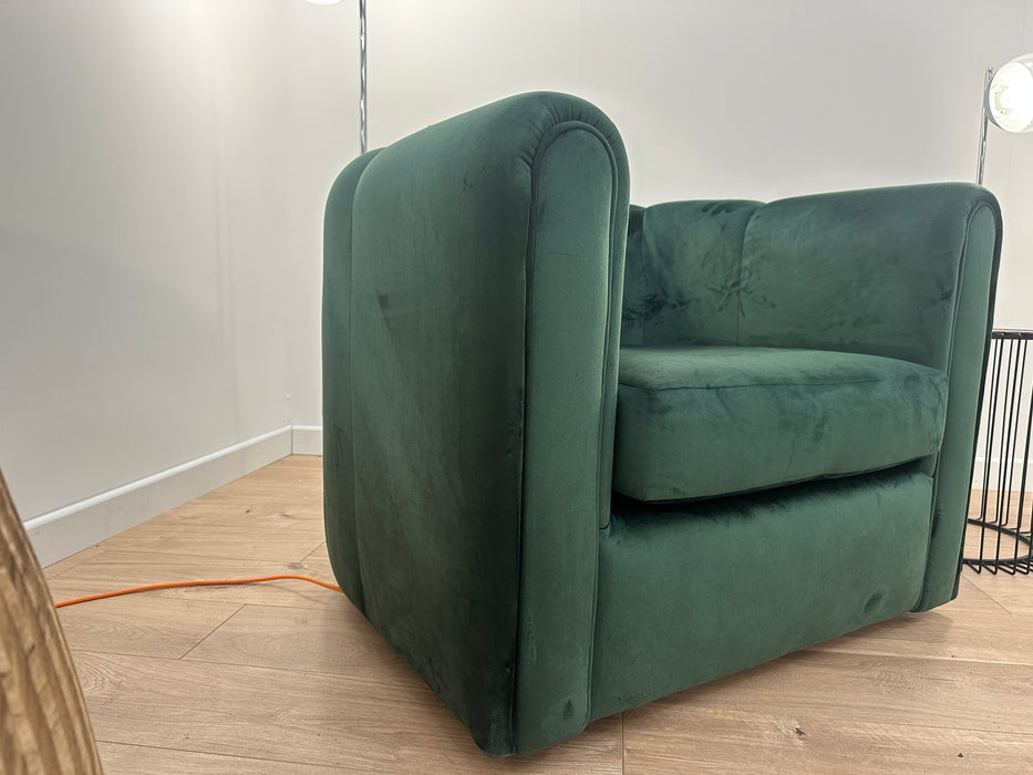 Ivanna 1 Seater - Fabric Swivel Chair - Festival Spotted Emerald Mix