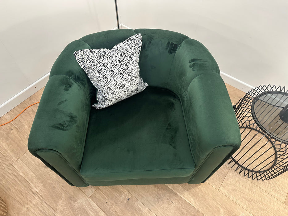 Ivanna 1 Seater - Fabric Swivel Chair - Festival Spotted Emerald Mix