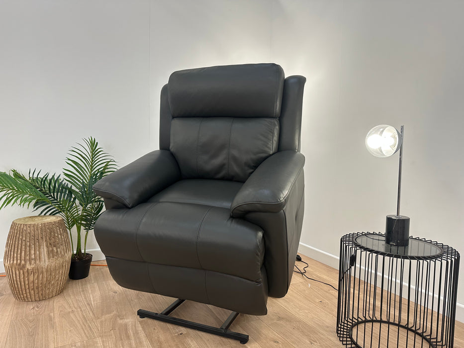 Gracie Chair - Leather Sheen Charcoal - Rise & Tilt