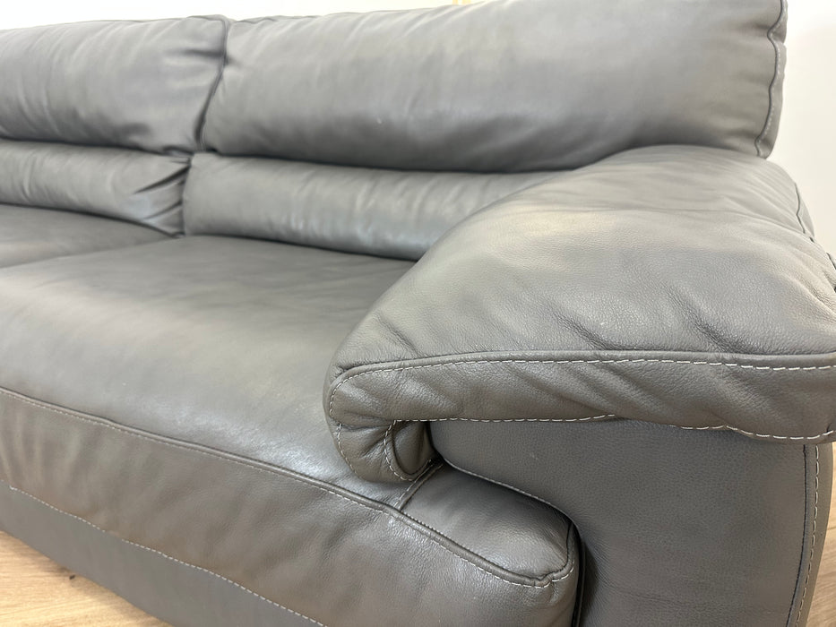 Santino 3 Seater - Leather Sofa - Caruso Fog