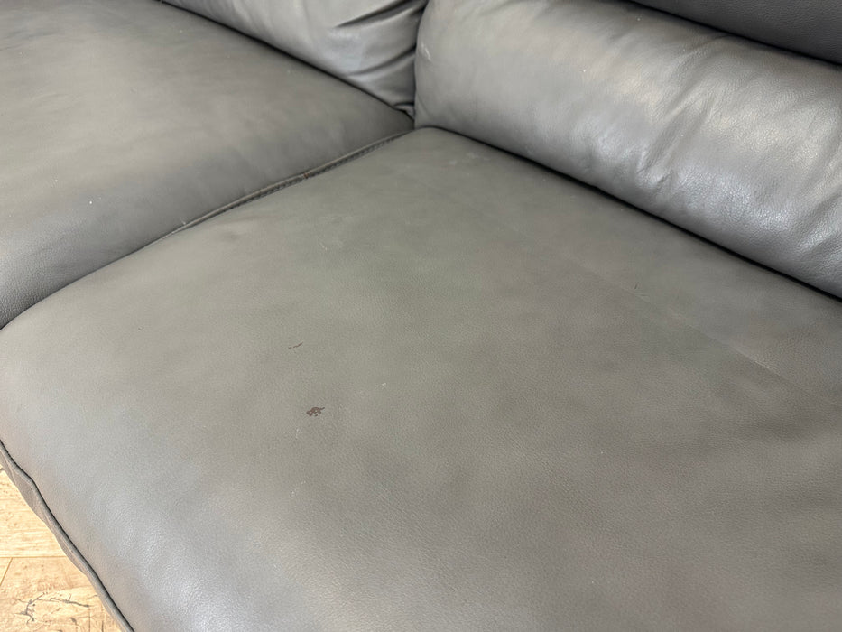 Santino 3 Seater - Leather Sofa - Caruso Fog