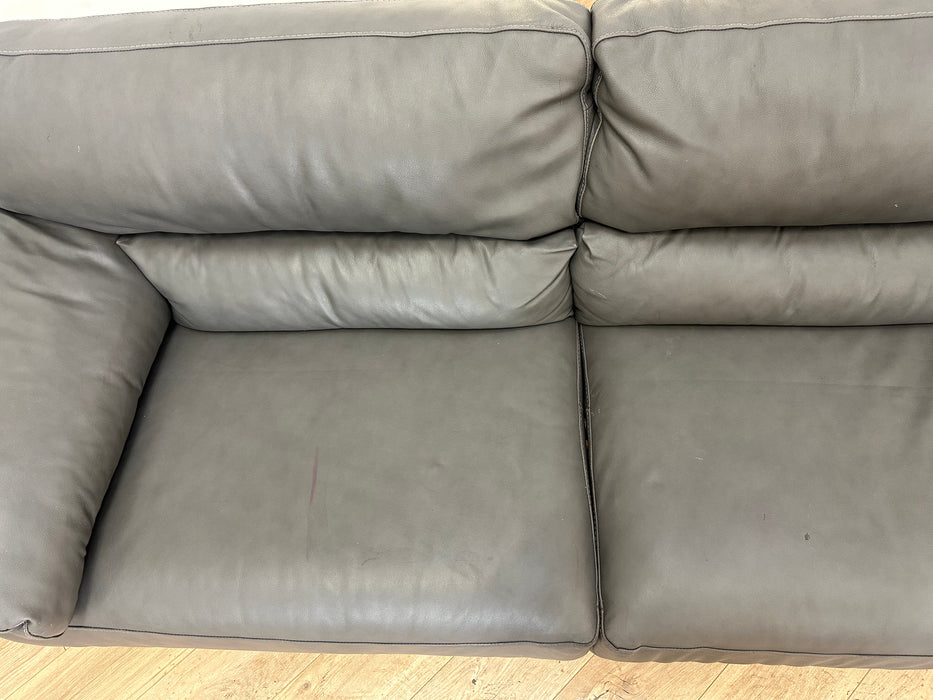 Santino 3 Seater - Leather Sofa - Caruso Fog