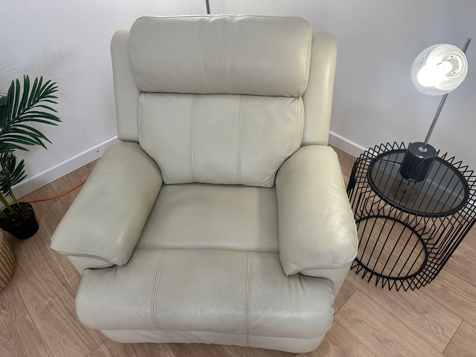 Gracy Chair - Leather Power Reclining Chair - Bone China