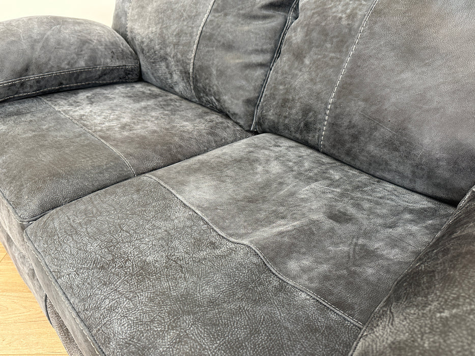 Linara 2 Seater - Leather Sofa - Utah Grey