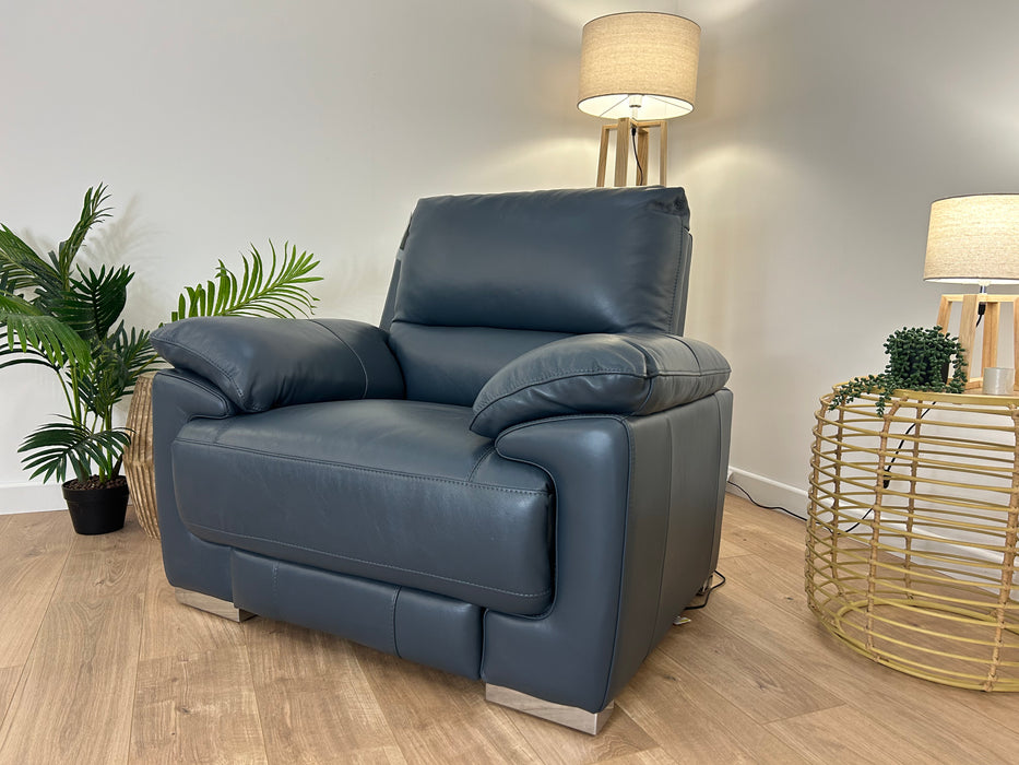 Falcon power recliner chair - denim blue