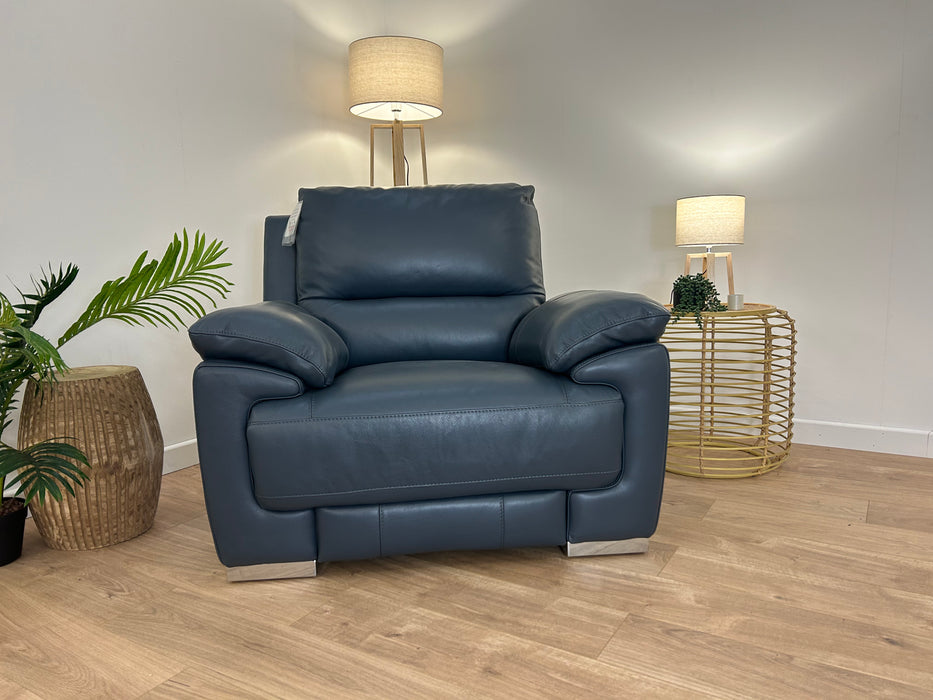 Falcon power recliner chair - denim blue