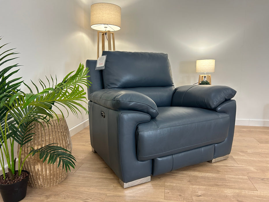 Falcon power recliner chair - denim blue