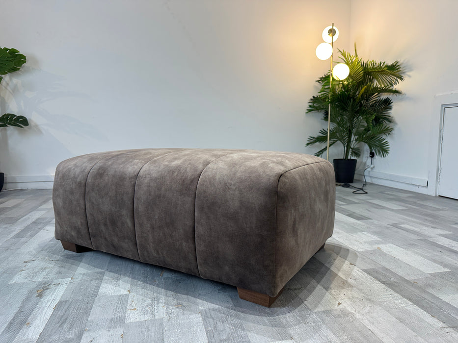 Emperor Bench Footstool - Fabric - Lucerne Espresso All Over