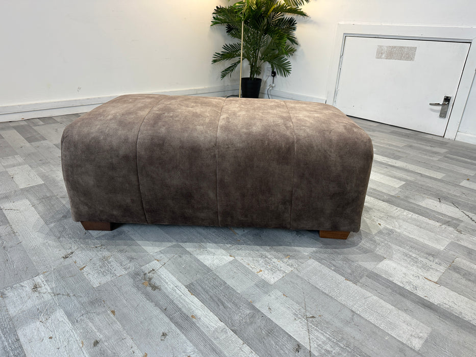 Emperor Bench Footstool - Fabric - Lucerne Espresso All Over