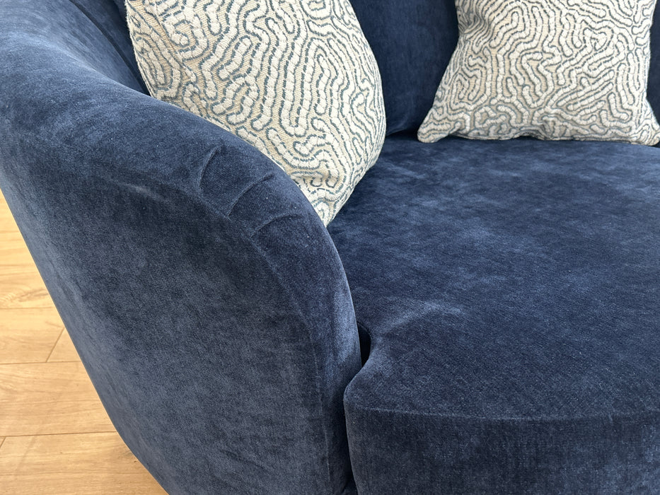 Majestica 1 Seater - Fabric Swivel Chair - Soft Chenille Navy Mix