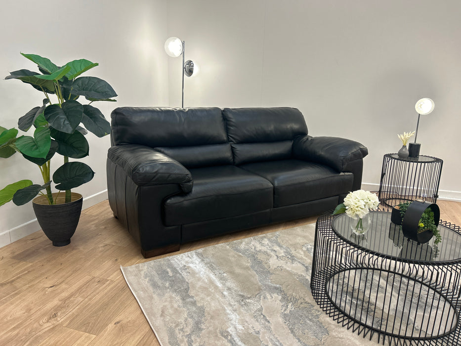 Santino 2 Seater - Leather Sofa - Hampshire Black