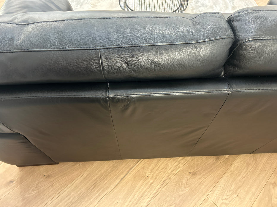 Santino 2 Seater - Leather Sofa - Hampshire Black