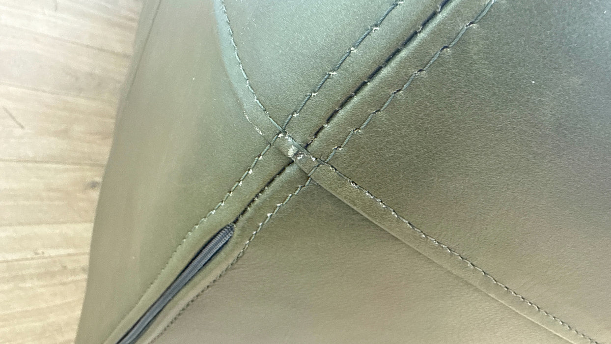 Sofology Hygge Leather 3 Seater in Relaxed Soft Olive