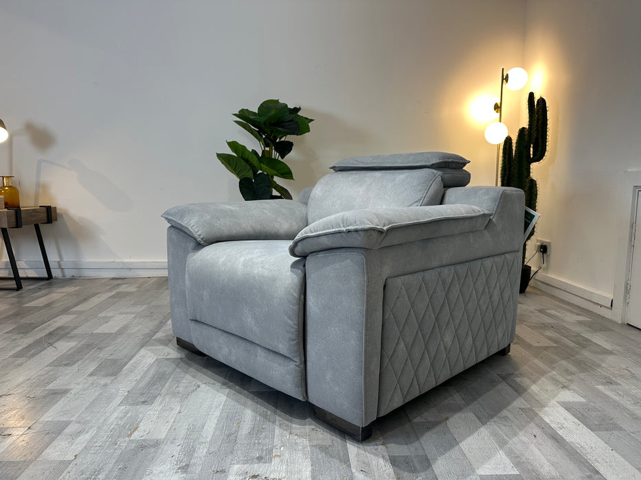 Benz 1 Seater - Lifestyle Flecked Fabric Silver