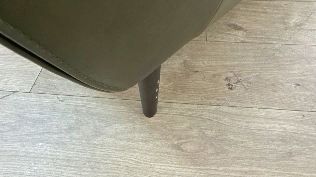 Sofology Hygge Leather 3 Seater in Relaxed Soft Olive