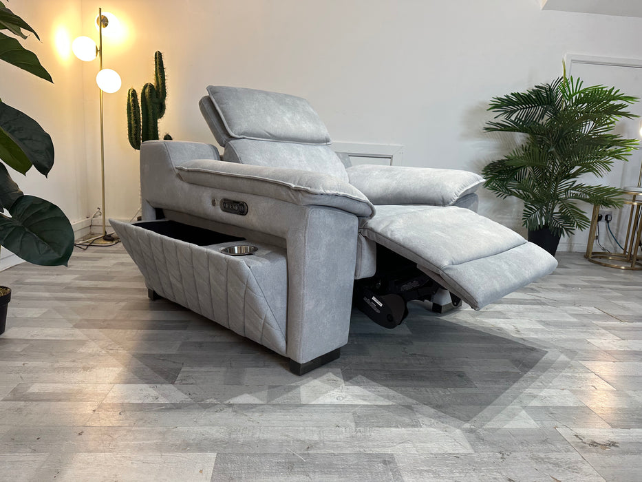 Benz 1 Seater - Lifestyle Flecked Fabric Silver