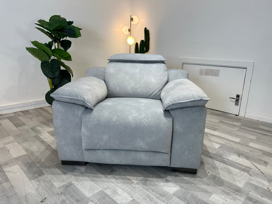 Benz 1 Seater - Lifestyle Flecked Fabric Silver