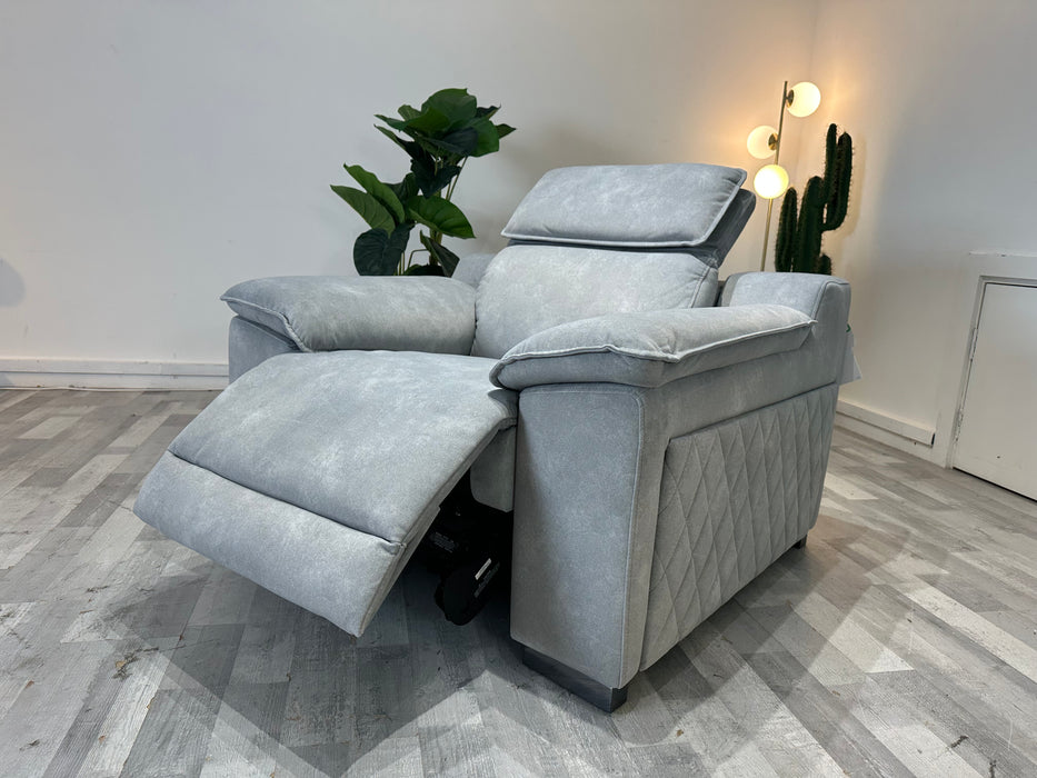 Benz 1 Seater - Lifestyle Flecked Fabric Silver