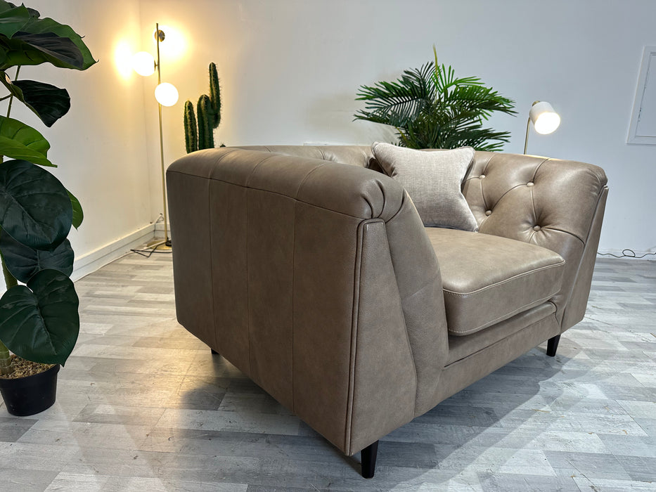 Bridgerton 1 Seater -  Relaxed Natural Grain Leather Taupe Mix