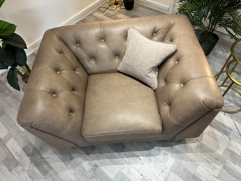 Bridgerton 1 Seater -  Relaxed Natural Grain Leather Taupe Mix