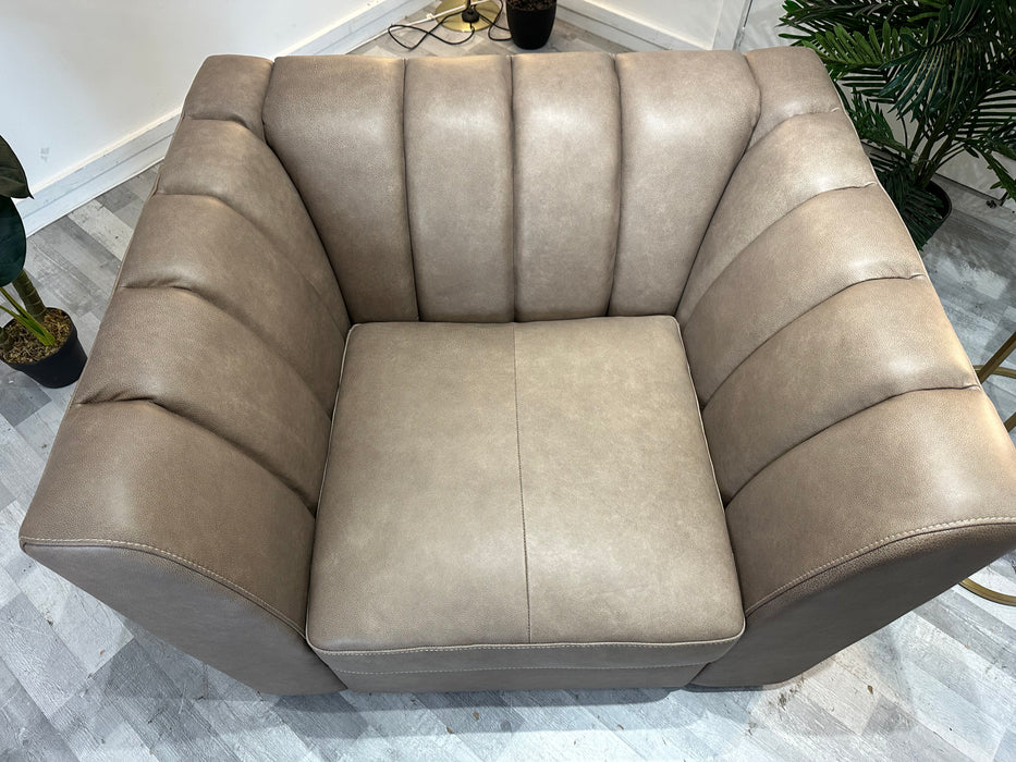 Downtown 1 Seater -  Leather Relaxed Natural Grain Leather Taupe Mix