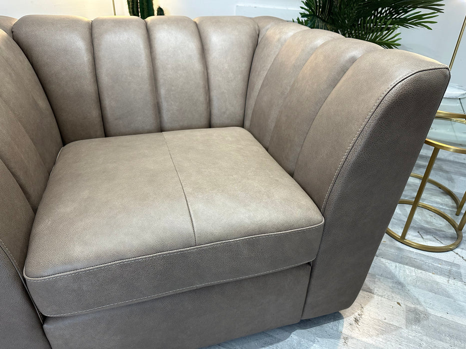 Downtown 1 Seater -  Leather Relaxed Natural Grain Leather Taupe Mix