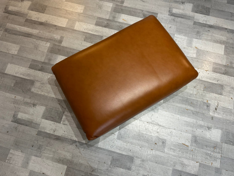 Mimi Designer - Footstool - Relaxed Embossed Leather Cognac