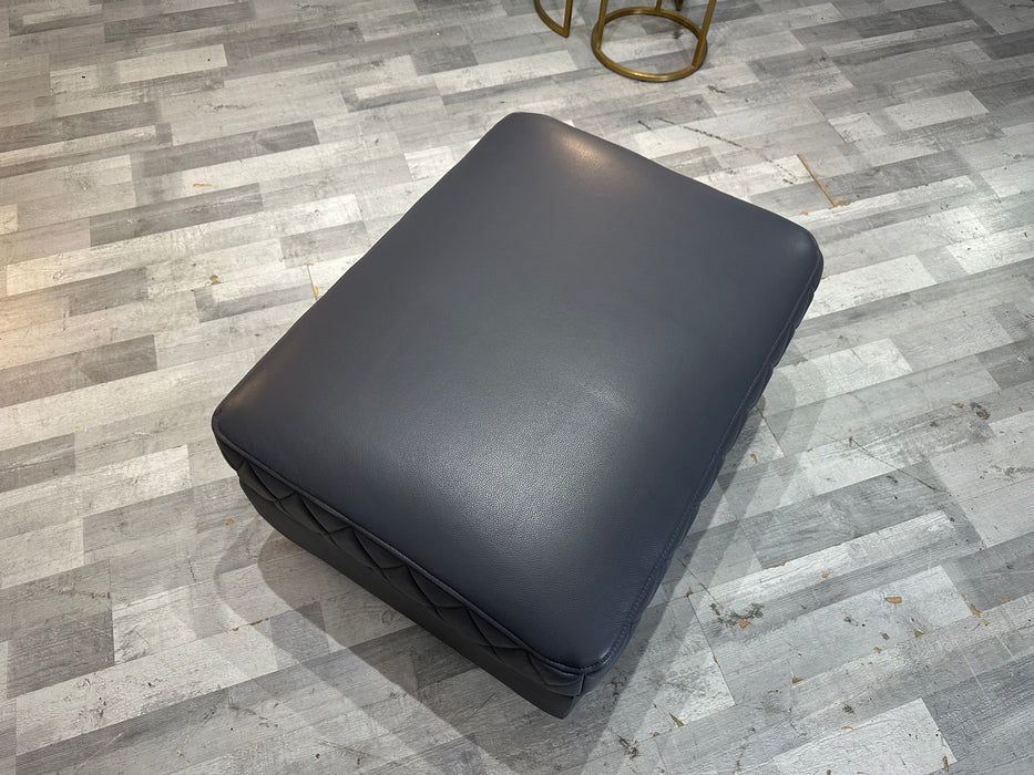 Benz Designer Footstool  - Trusty Sheen Leather Lavender Grey