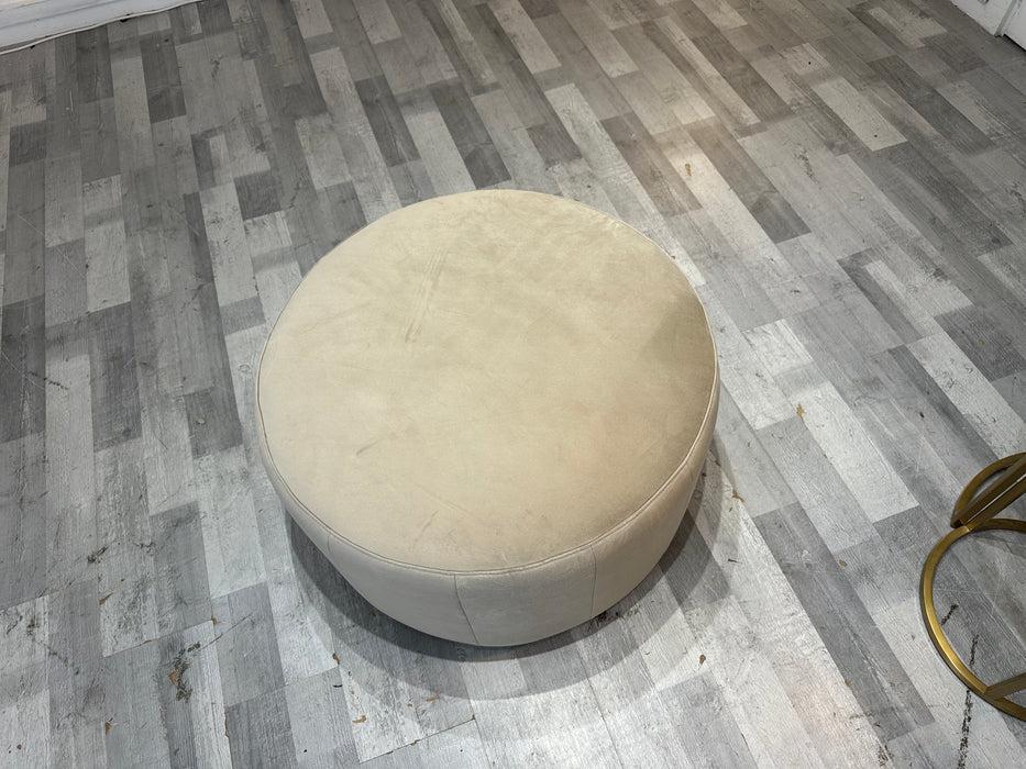 Fitzrovia Designer Footstool -  Velvet Stone All Over Without Trim