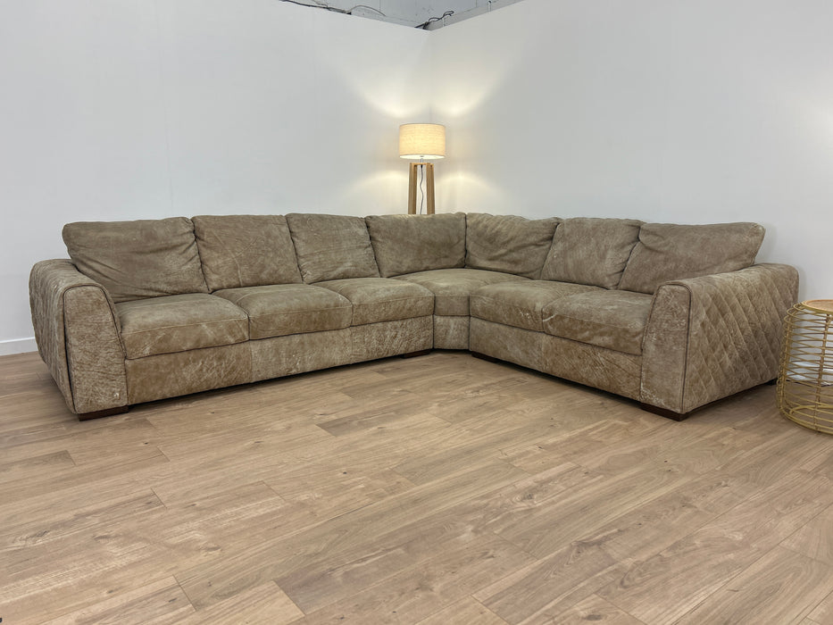 Mazzini 3 Corner 2 - Leather Sofa - Utah Blonde