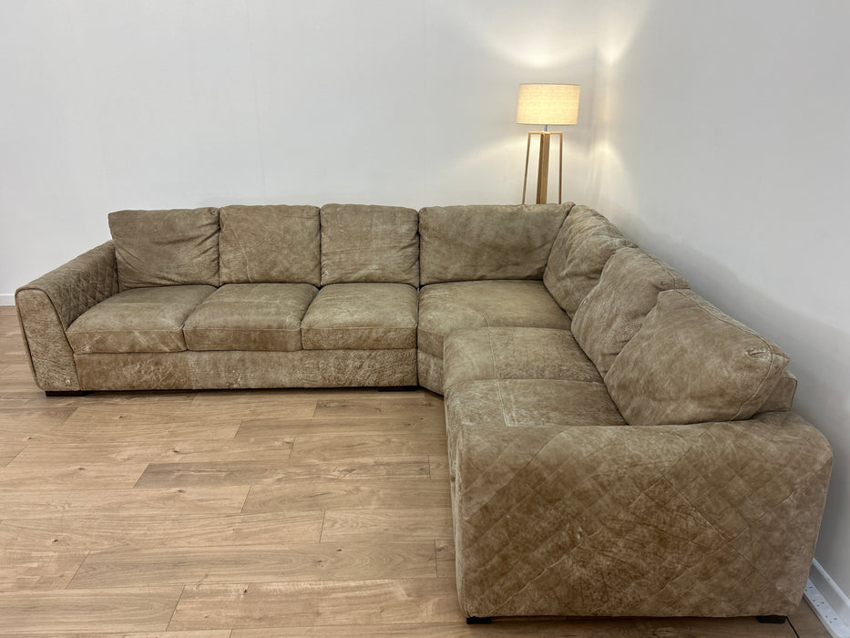 Mazzini 3 Corner 2 - Leather Sofa - Utah Blonde